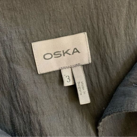 OSKA Linen Blend Long Line Drawstring Sleeveless Vest Dress Black Size L/XL - Picture 9 of 13